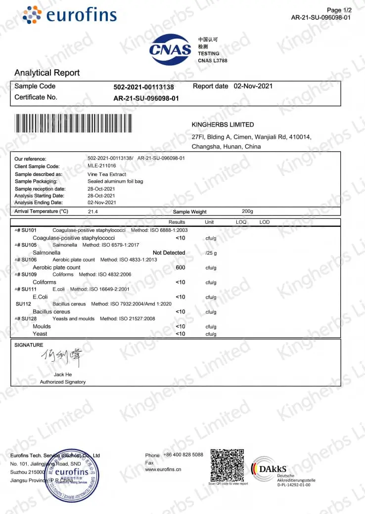 The Microbiological Testing Report The Microbiological Testing Report